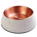 Rose Gold Wheat Straw Pet Bowl Side