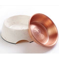 Rose Gold Wheat Straw Pet Bowl Detachable